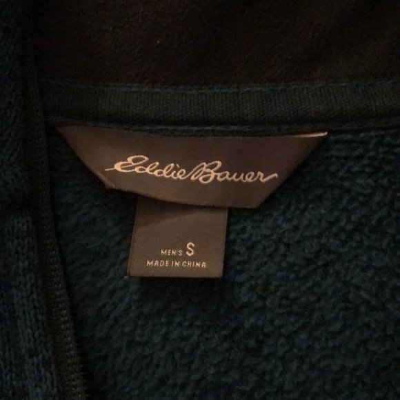 Eddie Bauer Green 1/2 Zip Pull-Over Fleece Sweater - Picture 3 of 7